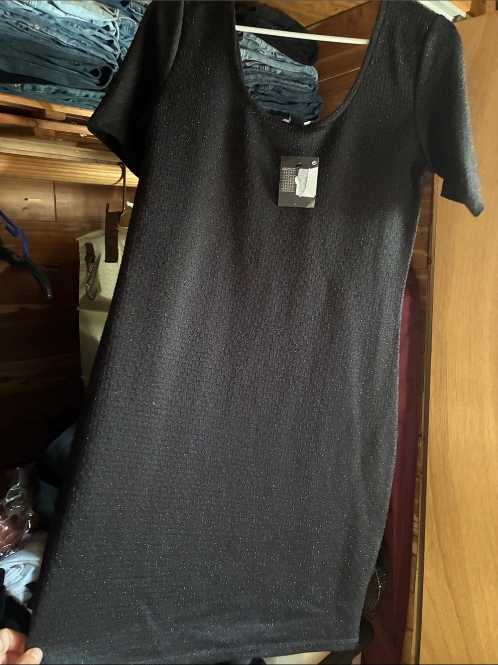 Primark sparkle black right mini dress 12 fits snug NWT.